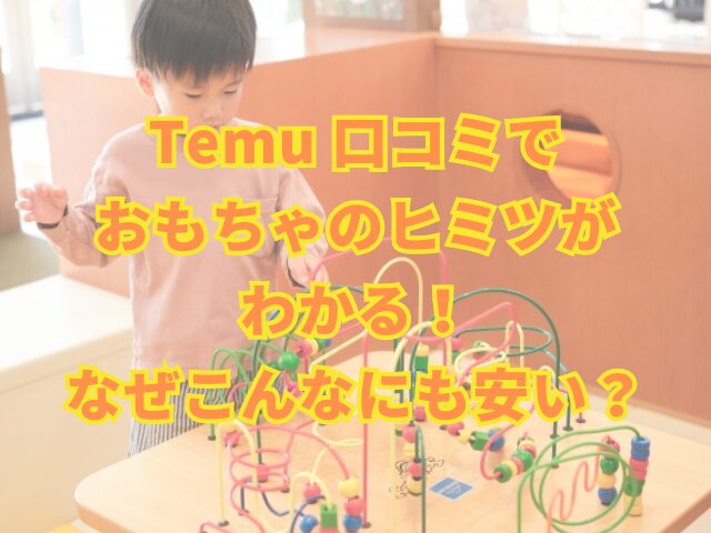 Temu 口コミでおもちゃのヒミツがわかる！なぜこんなにも安い？