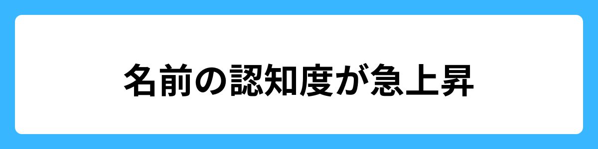 名前の認知度が急上昇