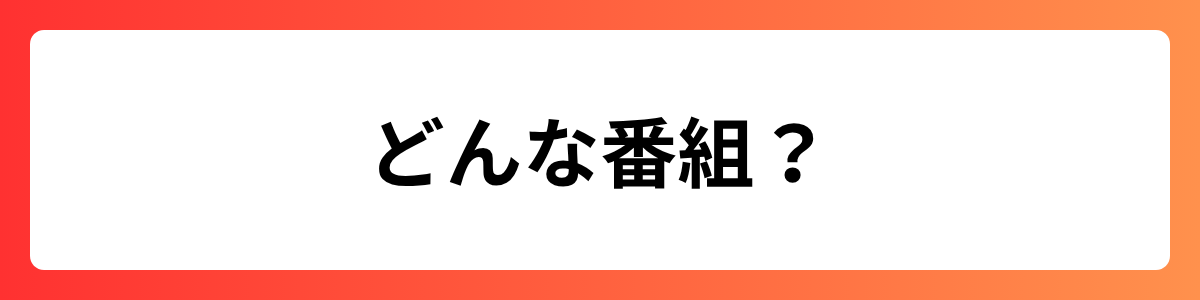 どんな番組?